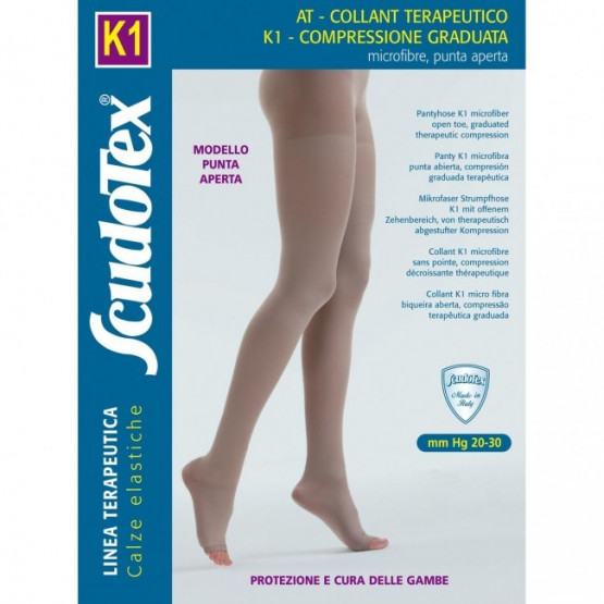 442 Колготки компрессионные Скудотекс  К1 (20-30 mmHg) с микрофиброй, открытый носок (мысок)
